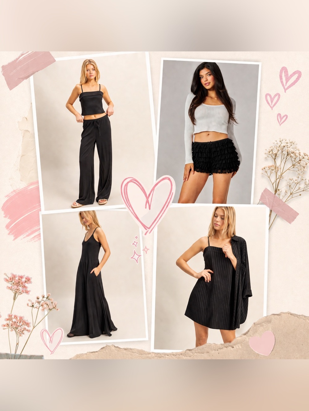 Boutique Black Outfit Bundle Size L HYFVE + Love Poem